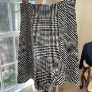 Brooks Brothers A-Line Black & White Plaid Skirt Size 8